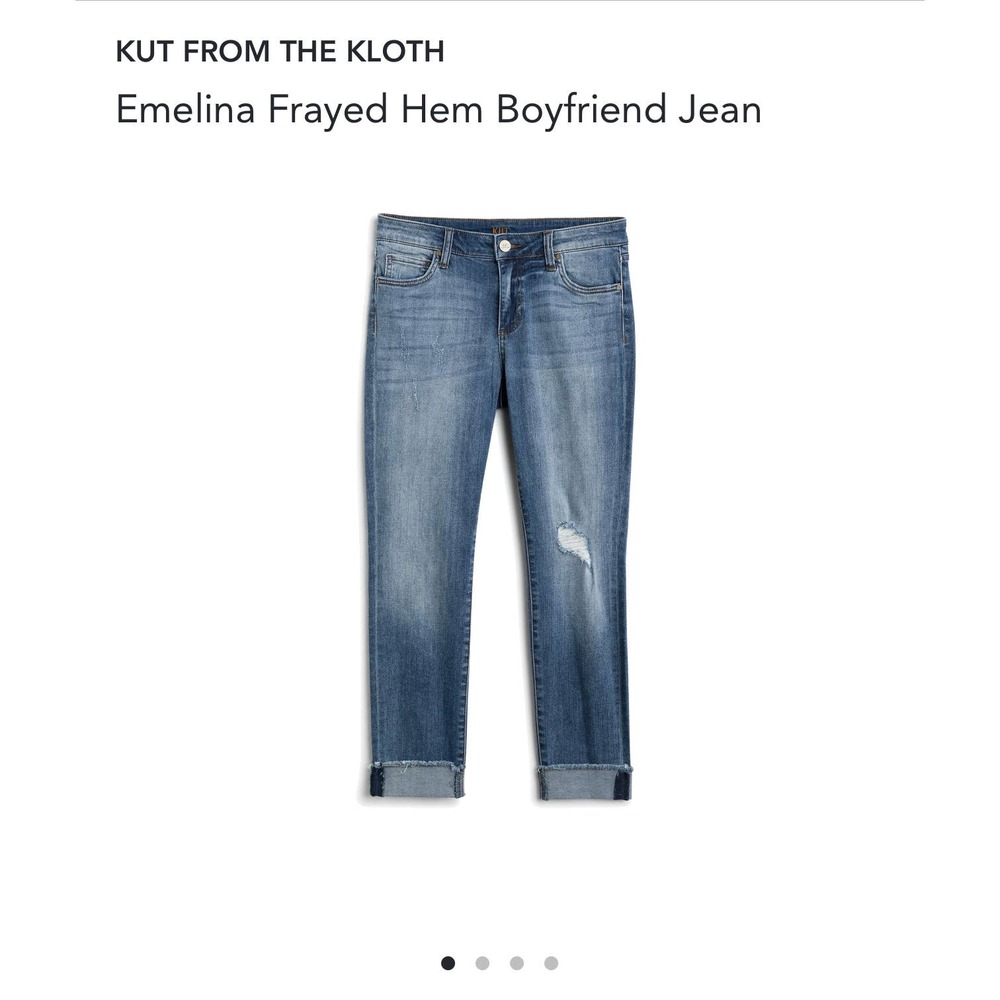 Kut From The Kloth Frayed Hem Boyfriend Jeans 20W